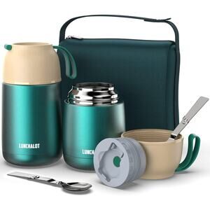 Insulated Food Jar for Hot Food in a Bag - 15 & 21 Oz Soup Lunch Box Container